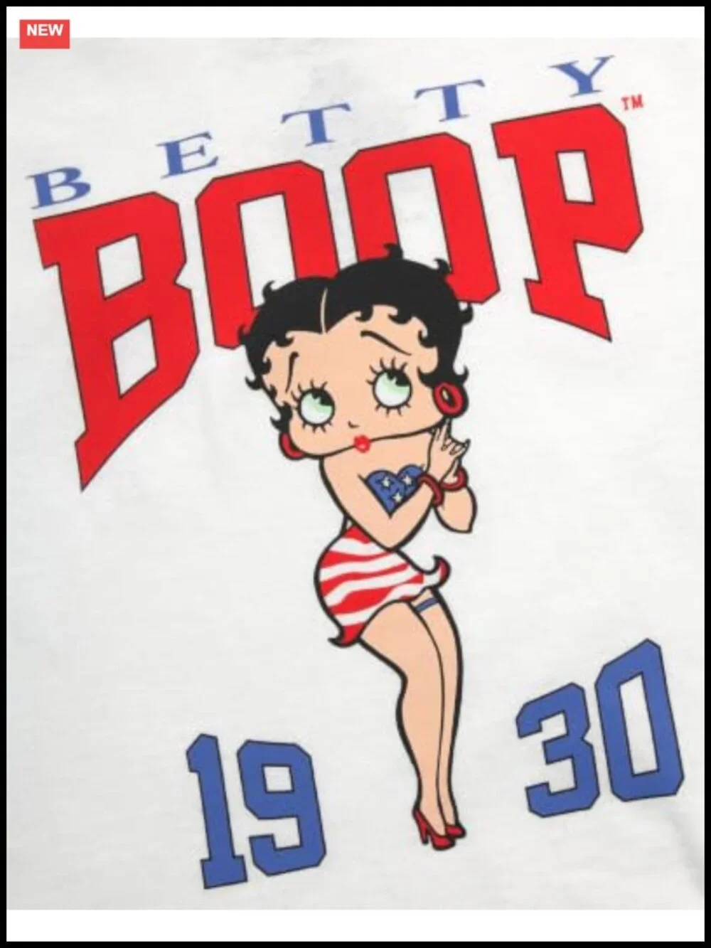 Betty Boop Short Sleeve Crewneck Graphic Tee, 100% Cotton